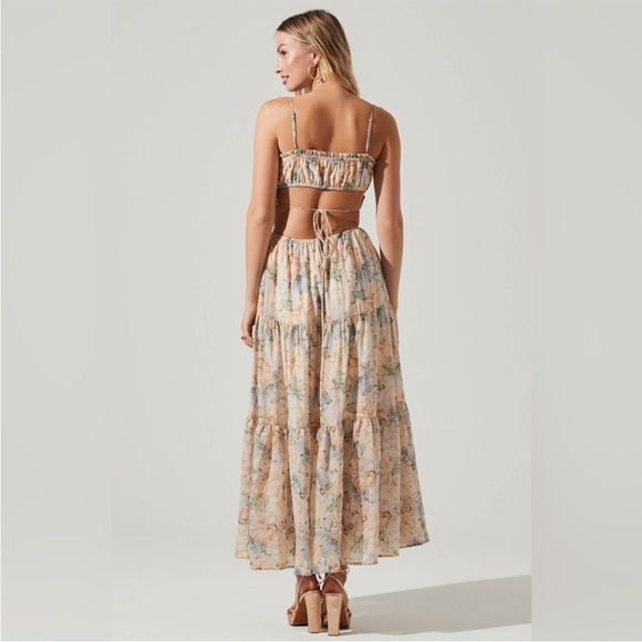 ASTR ODINA FLORAL SMOCKED TIERED MIDI DRESS - Picture 2 of 7